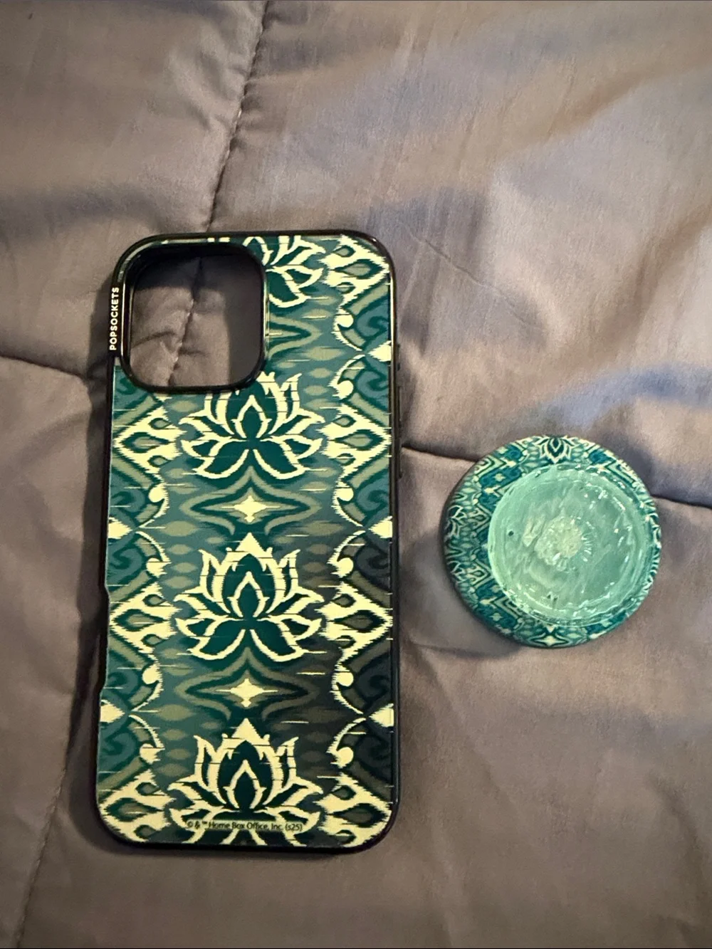 White Lotus Pop Socket cases for IPhone 16 Pro Max